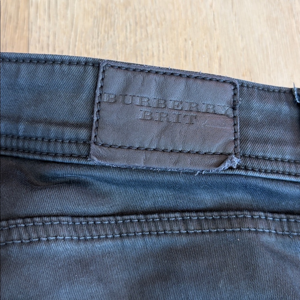 Burberry Brit Low Rise Black Skinny Black Coated Jeans Size 28 - Picture 7 of 7